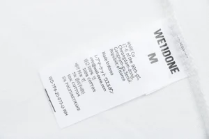 We11done Letter Outline Bear Graphic T-Shirt White Wash label