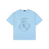 We11done Letter Outline Bear Graphic T-Shirt (Blue/White)