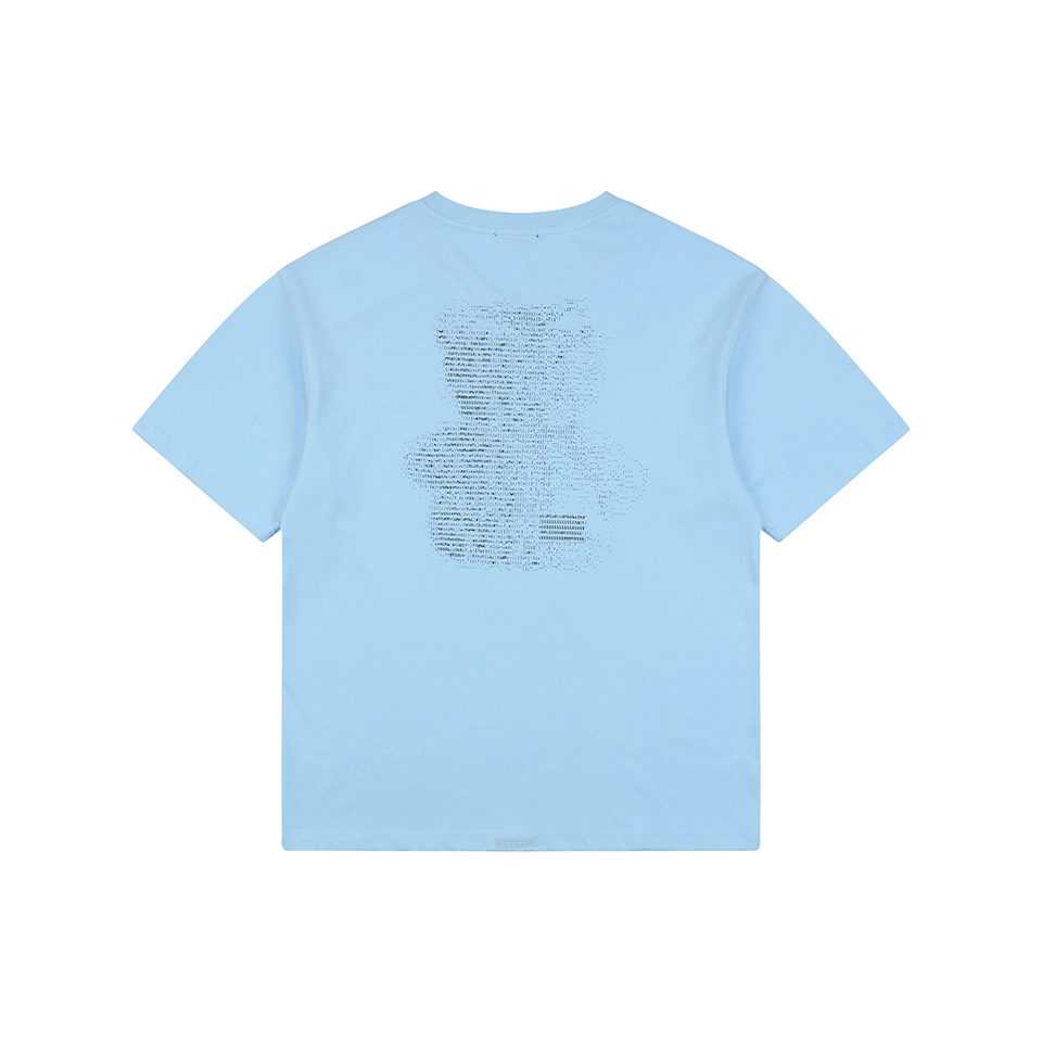 We11done Letter Outline Bear Graphic T-Shirt Blue Back view