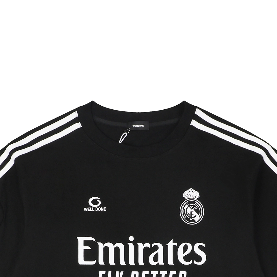 We11done Real Madrid Inspired Graphic T-Shirt Black