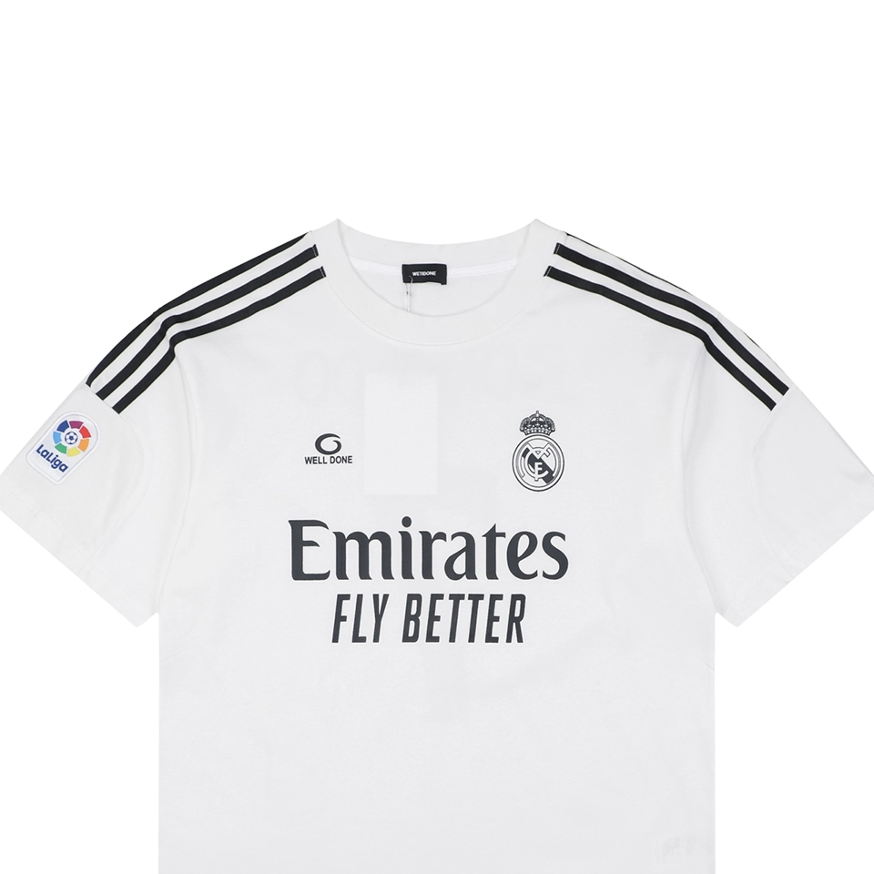 We11done Real Madrid Inspired Graphic T-Shirt White