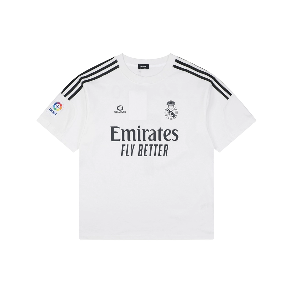 We11done Real Madrid Inspired Graphic T-Shirt White Front view