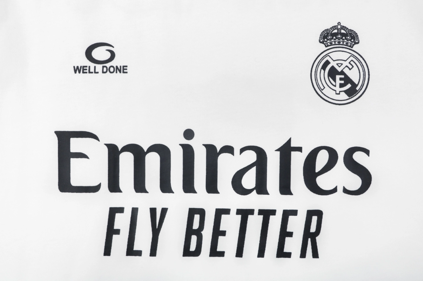 We11done Real Madrid Inspired Graphic T-Shirt White Front Print