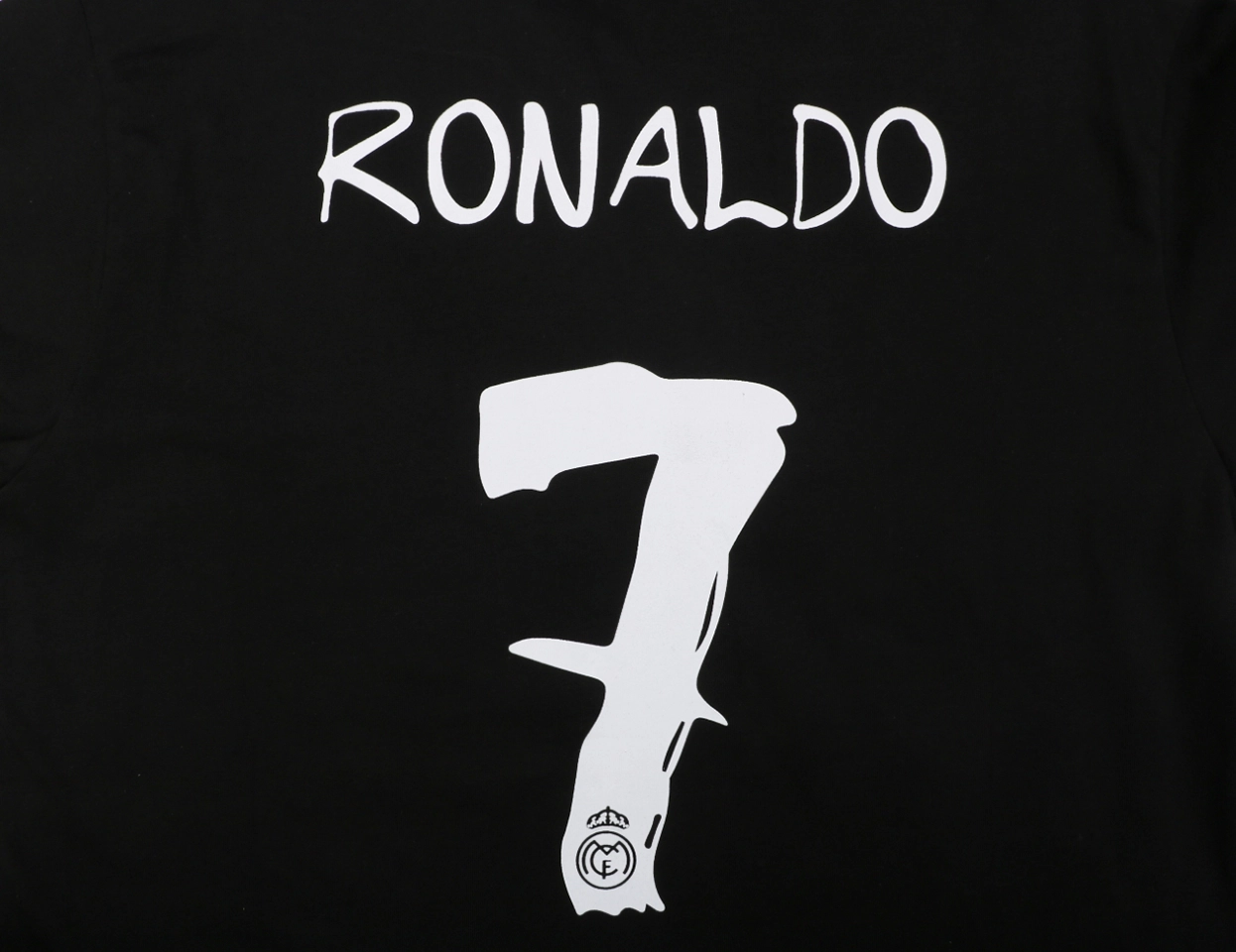 We11done Real Madrid Inspired Graphic T-Shirt Black Back Print