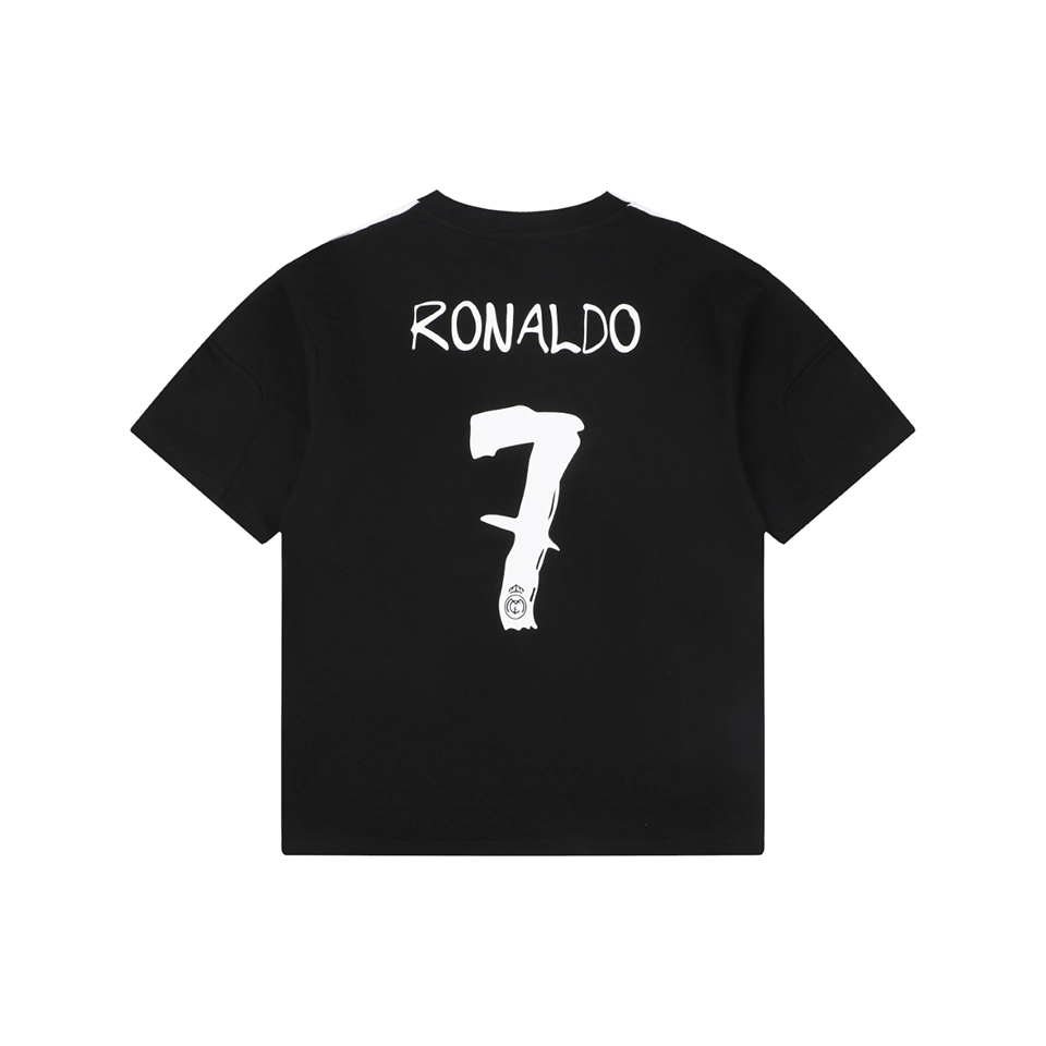 We11done Real Madrid Inspired Graphic T-Shirt Black back view