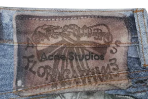 Acne Studios 1981M Distressed Rose Print Jeans