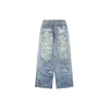 Acne Studios 1981M Distressed Rose Print Jeans