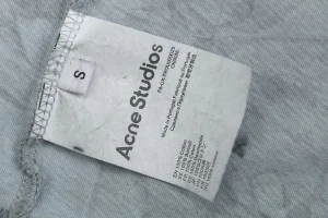 Acne Studios Button Graphic Distressed T-Shirt Wash label