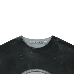 Acne Studios Button Graphic Distressed T-Shirt