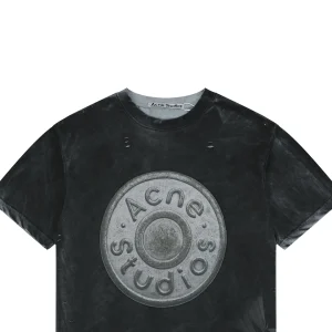 Acne Studios Button Graphic Distressed T-Shirt