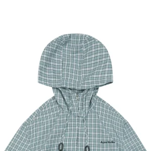 Acne Studios Checked Hooded Jacket Green