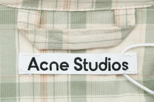 Acne Studios Checked Hooded Jacket Beige Brand label