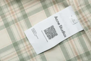 Acne Studios Checked Hooded Jacket Beige Wash label