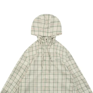 Acne Studios Checked Hooded Jacket Beige