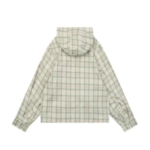 Acne Studios Checked Hooded Jacket Beige Back view