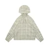 Acne Studios Checked Hooded Jacket (Beige/Green)