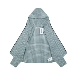 Acne Studios Checked Hooded Jacket Green Lining