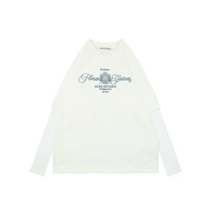 Acne Studios Floral Letter Embroidery Layered Shirt Front view
