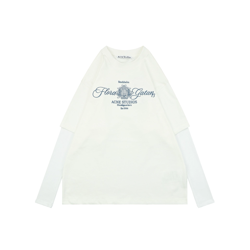 Acne Studios Floral Letter Embroidery Layered Shirt Front view