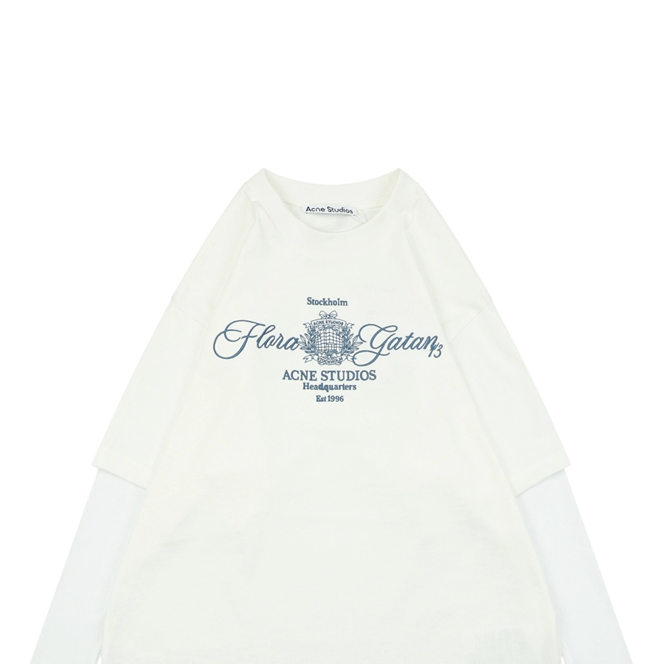Acne Studios Floral Letter Embroidery Layered Shirt