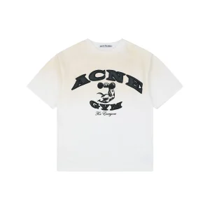 Acne Studios Gym Leather Logo T-Shirt White Front view