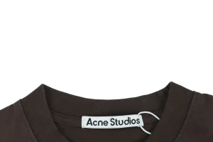 Acne Studios Gym Leather Logo T-Shirt Black Collar