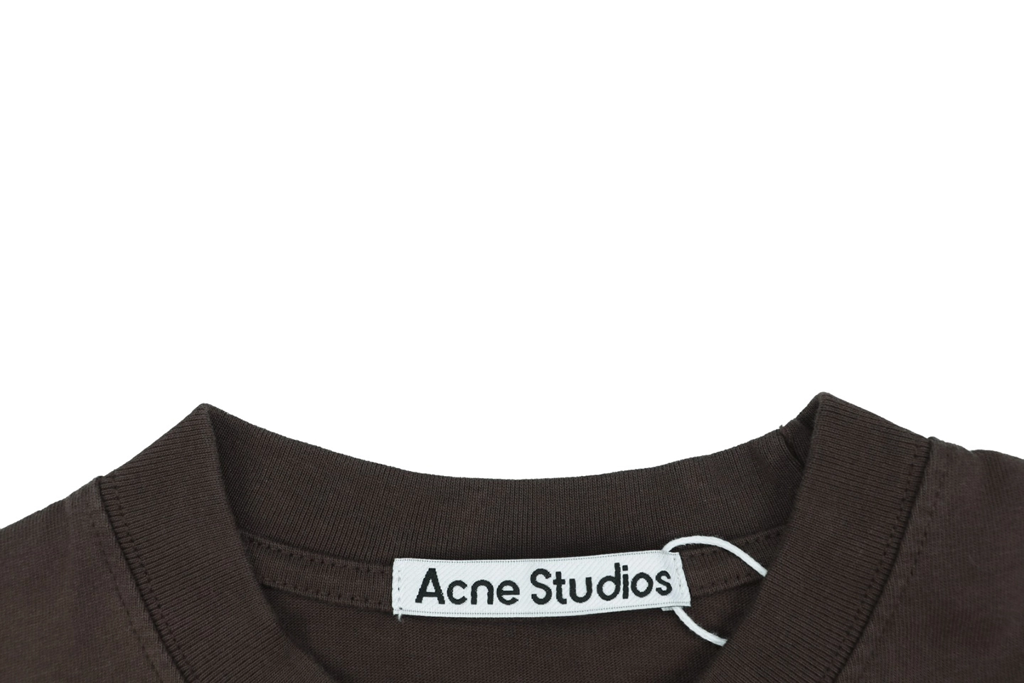 Acne Studios Gym Leather Logo T-Shirt Black Collar