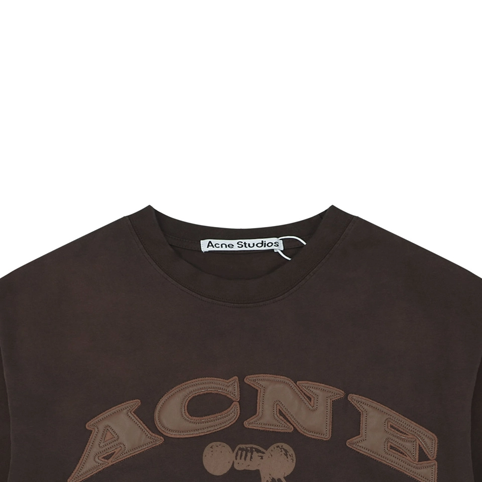 Acne Studios Gym Leather Logo T-Shirt Black