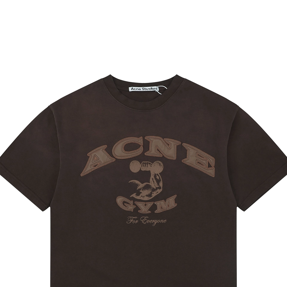 Acne Studios Gym Leather Logo T-Shirt Black