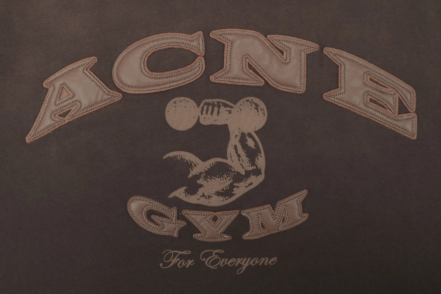 Acne Studios Gym Leather Logo T-Shirt Black Front Print