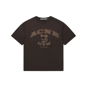 Acne Studios Gym Leather Logo T-Shirt Black Front view