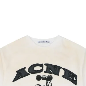 Acne Studios Gym Leather Logo T-Shirt White