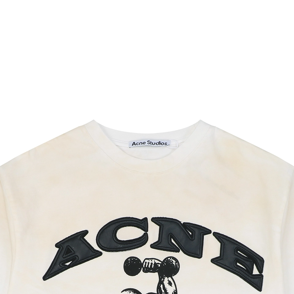 Acne Studios Gym Leather Logo T-Shirt White