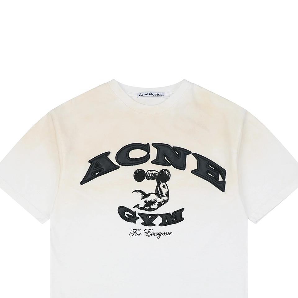 Acne Studios Gym Leather Logo T-Shirt White