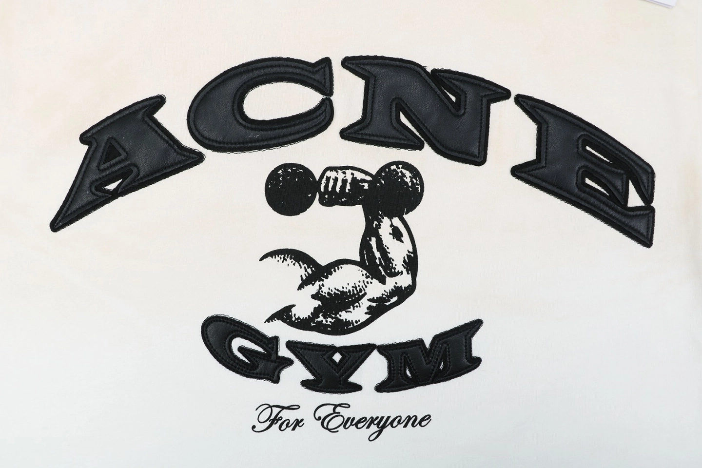 Acne Studios Gym Leather Logo T-Shirt White Front Print