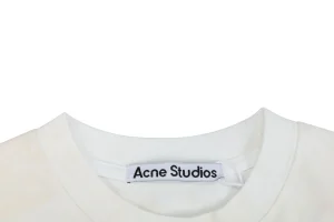 Acne Studios Gym Leather Logo T-Shirt White Collar