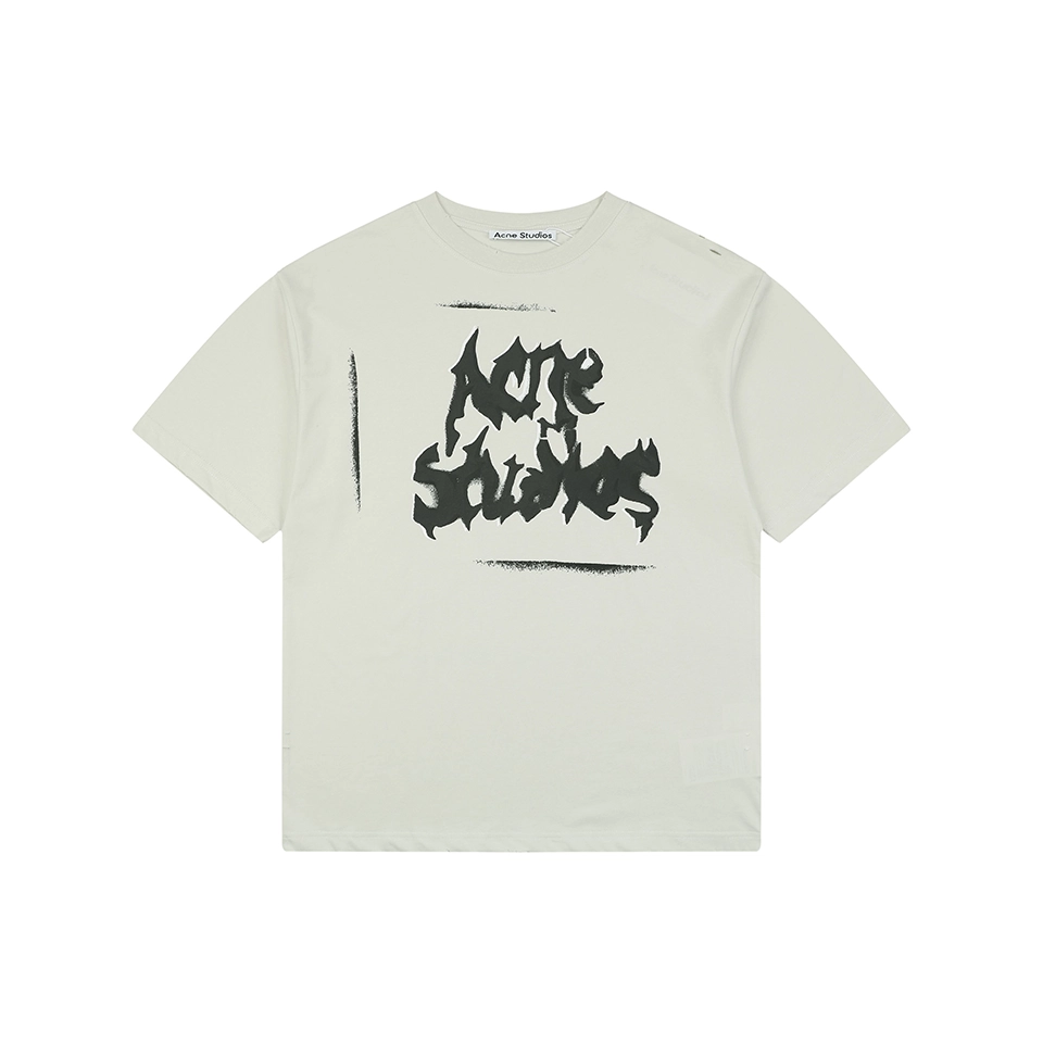 Acne Studios Thorn Logo Distressed T-Shirt Front view