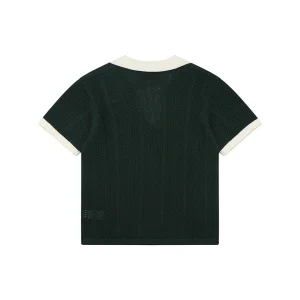 Adidas Originals Open-Knit V-Neck Polo Shirt Back view
