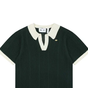 Adidas Originals Open-Knit V-Neck Polo Shirt
