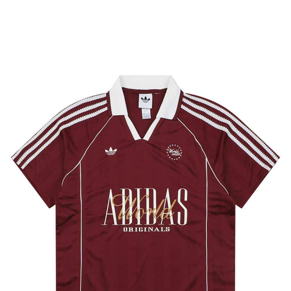 Adidas Originals Vintage Football Polo Jersey Red