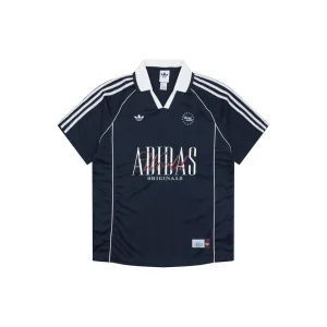 Adidas Originals Vintage Football Polo Jersey Navy Front view