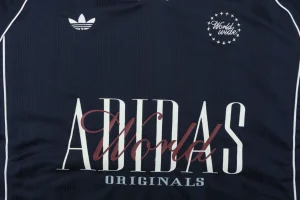 Adidas Originals Vintage Football Polo Jersey Navy Front Brand