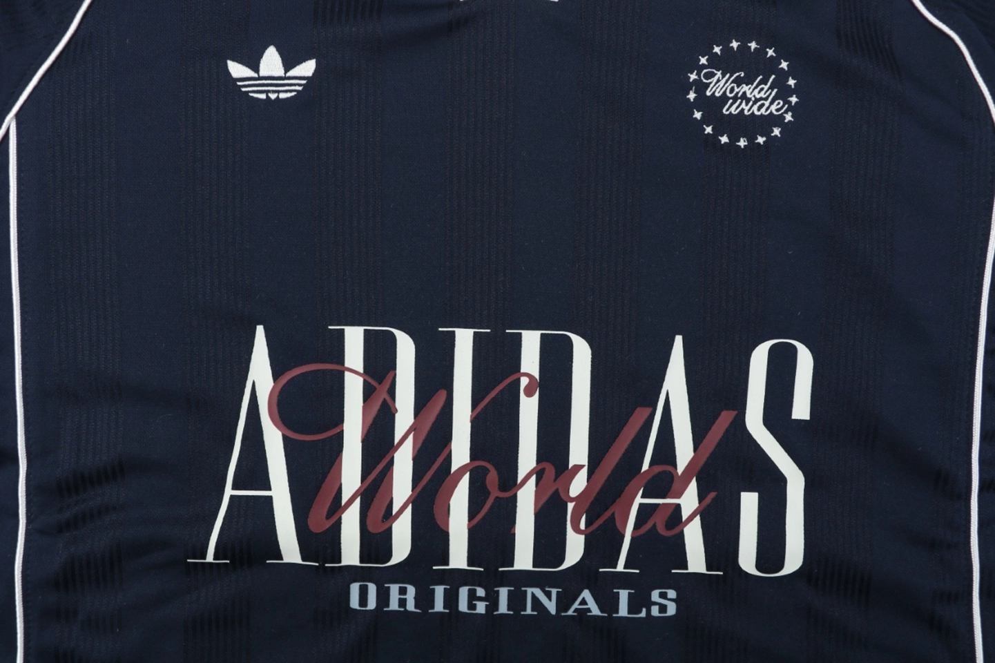 Adidas Originals Vintage Football Polo Jersey Navy Front Brand
