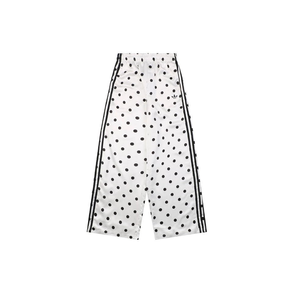 Adidas Trefoil Polka Dot Wide-Leg Track Pants White Front view