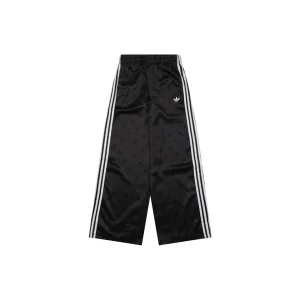 Adidas Trefoil Polka Dot Wide-Leg Track Pants Black Front view