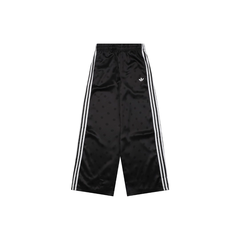 Adidas Trefoil Polka Dot Wide-Leg Track Pants Black Front view