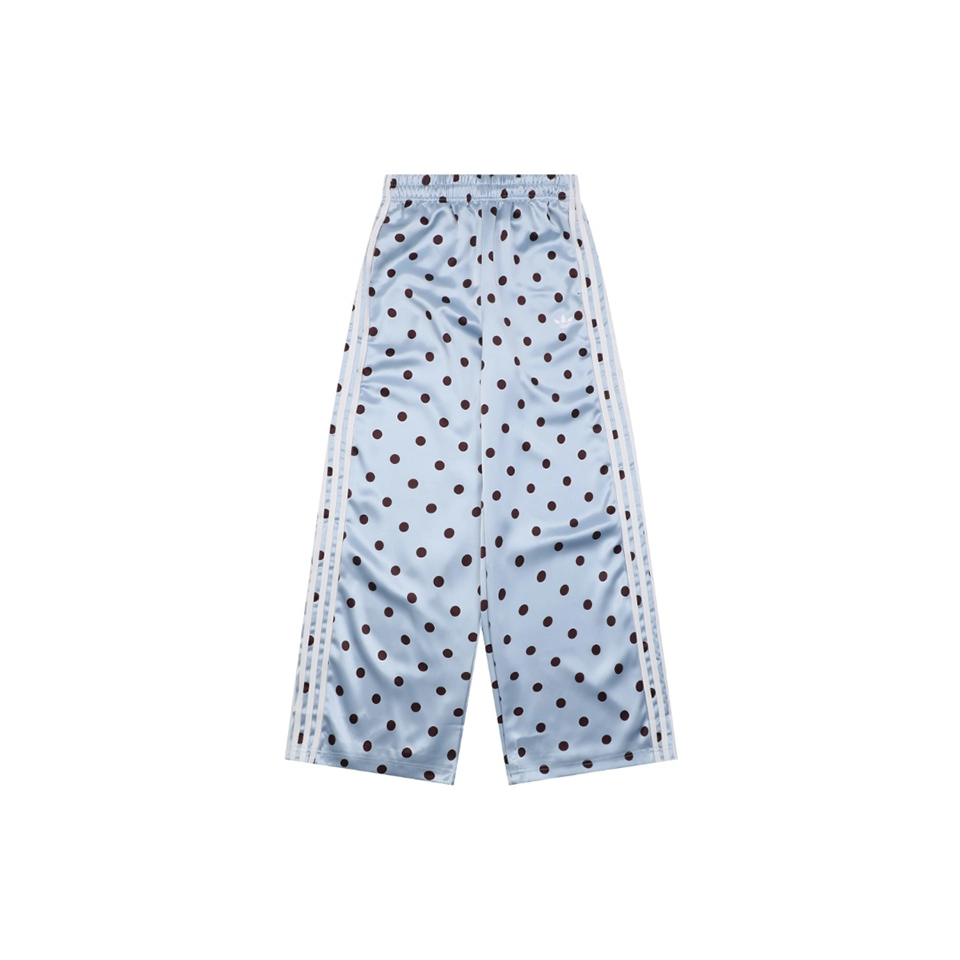Adidas Trefoil Polka Dot Wide-Leg Track Pants Blue Front view