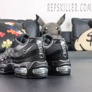 Nike Air Max 95 Big Bubble Black Carbon sneaker detail showcasing retro design with modern performance elements