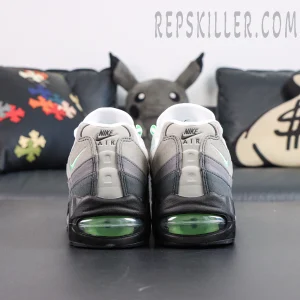 Nike Air Max 95 Big Bubble Fresh Mint rear detail featuring classic Nike Air branding and visible cushioning units
