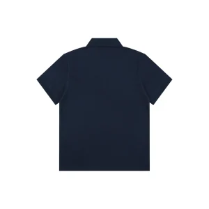 Ami Black Heart Embroidered Polo T-Shirt Navy Back view